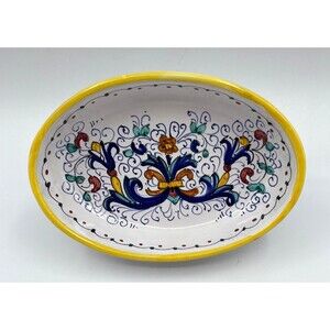 Deruta Ricco Italian Hand Painted Small Plate Dish Soap Dish Signed